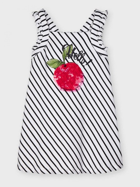 Vestido Riscas Tangerina Menina Mayoral Vestido Riscas Tangerina Menina Mayoral