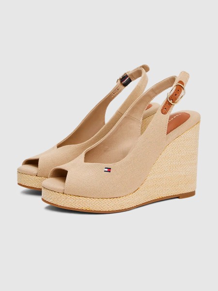 Sandalias Mulher Flag High Wedge Espad Slingback Tommy Jeans