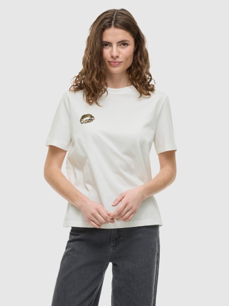 T-Shirt Mulher Visybil Leo Kiss S/s T-Shirt/lc Vila T-Shirt Mulher Visybil Leo Kiss S/s T-Shirt/lc Vila