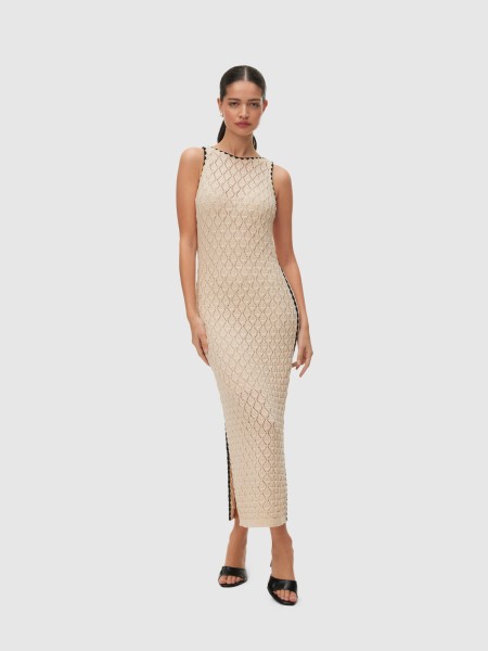 Vestido Vero Moda Mulher Awevelyn Sl 7/8 Crochet Dress Noos