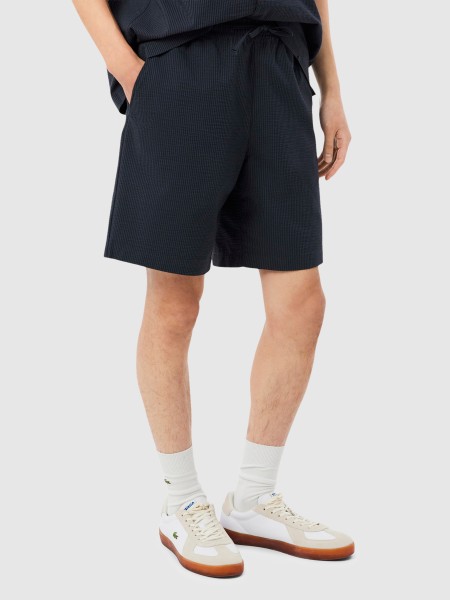 Cal��es Lacoste Homem Relaxed Fit Waffle Texture Shorts