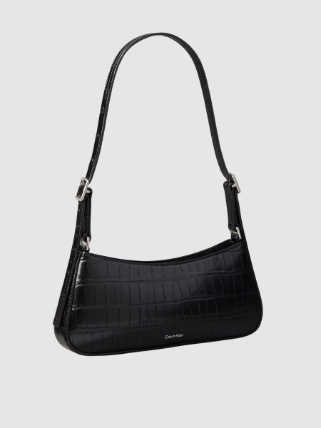 Mala Calvin Klein Mulher Ck Croc Small Shoulder Bag