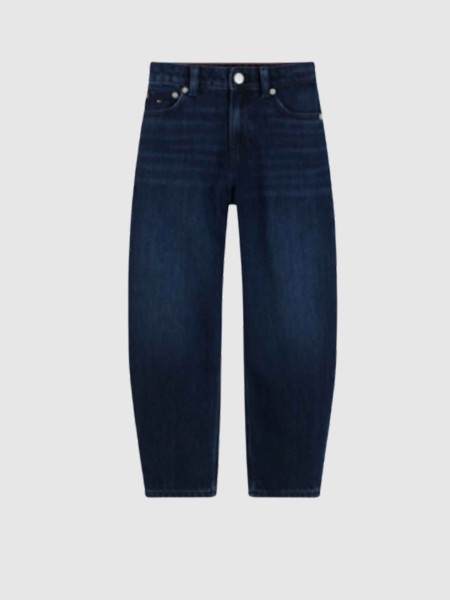 Jeans Tommy Hilfiger Menina Barrel Blue Black Jeans Jeans Tommy Hilfiger Menina Barrel Blue Black Jeans