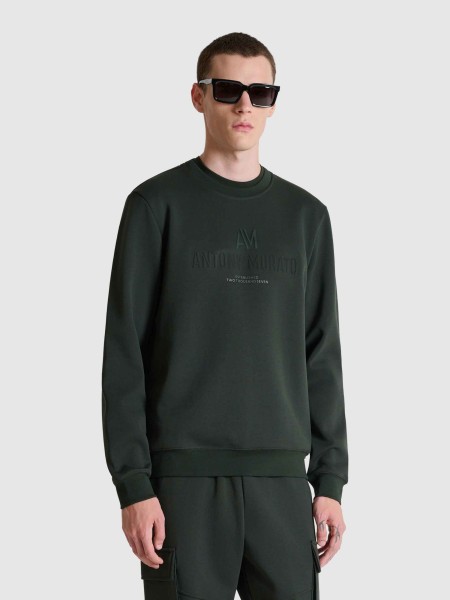 Sweatshirt Antony Morato Homem Sweatshirt Regular Fit Interlock Fabric With Cuneo + Embossed Logo Pr