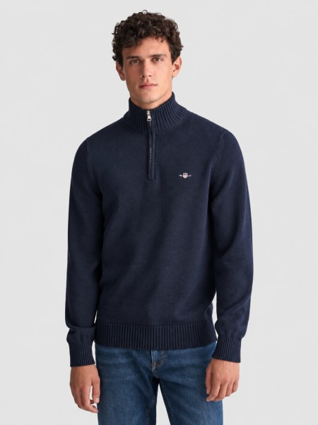 Camisola Gant Homem Casual Cotton Half Zip Camisola Gant Homem Casual Cotton Half Zip