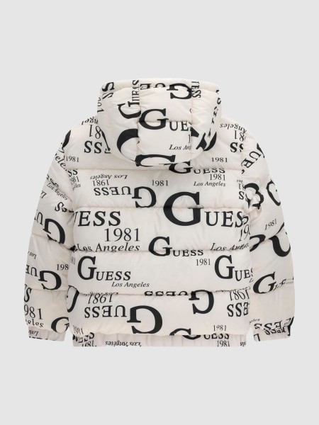 Kispo Guess Menino Oversize Hooded Ls Puffer W/zi